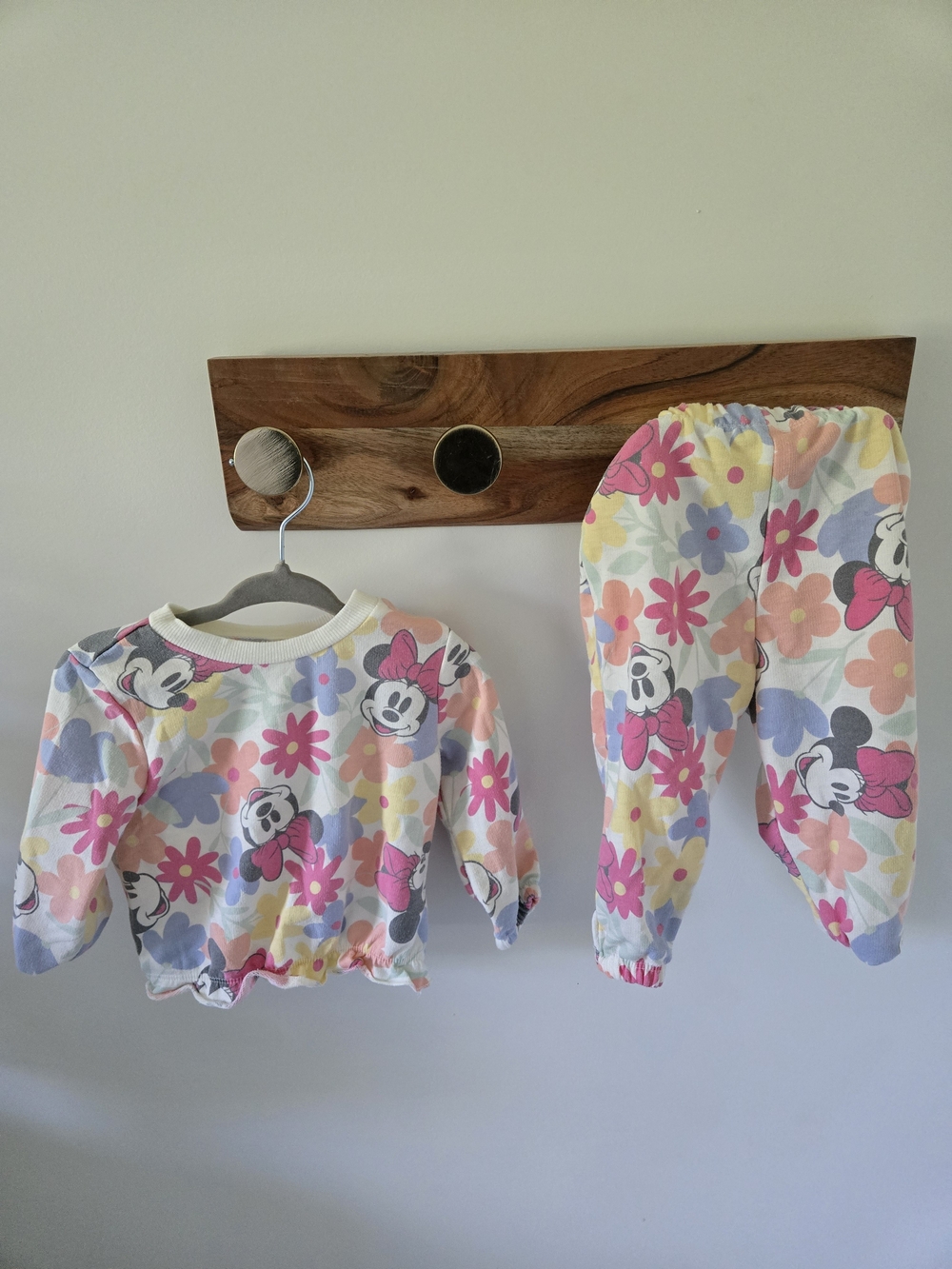 Disney Pink Floral Minnie Mouse Kids Matching Set
